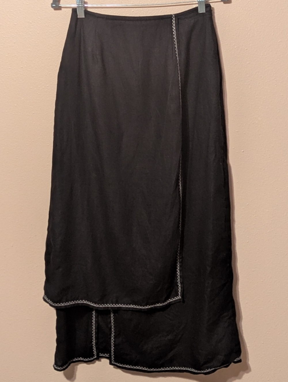 J. JILL Embroidered Layered Linen Maxi Skirt | Size 10
